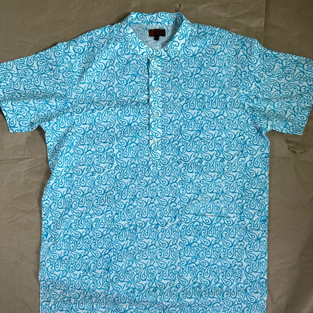 Aarong Bangladesh Teal and white printed Fatua size 44